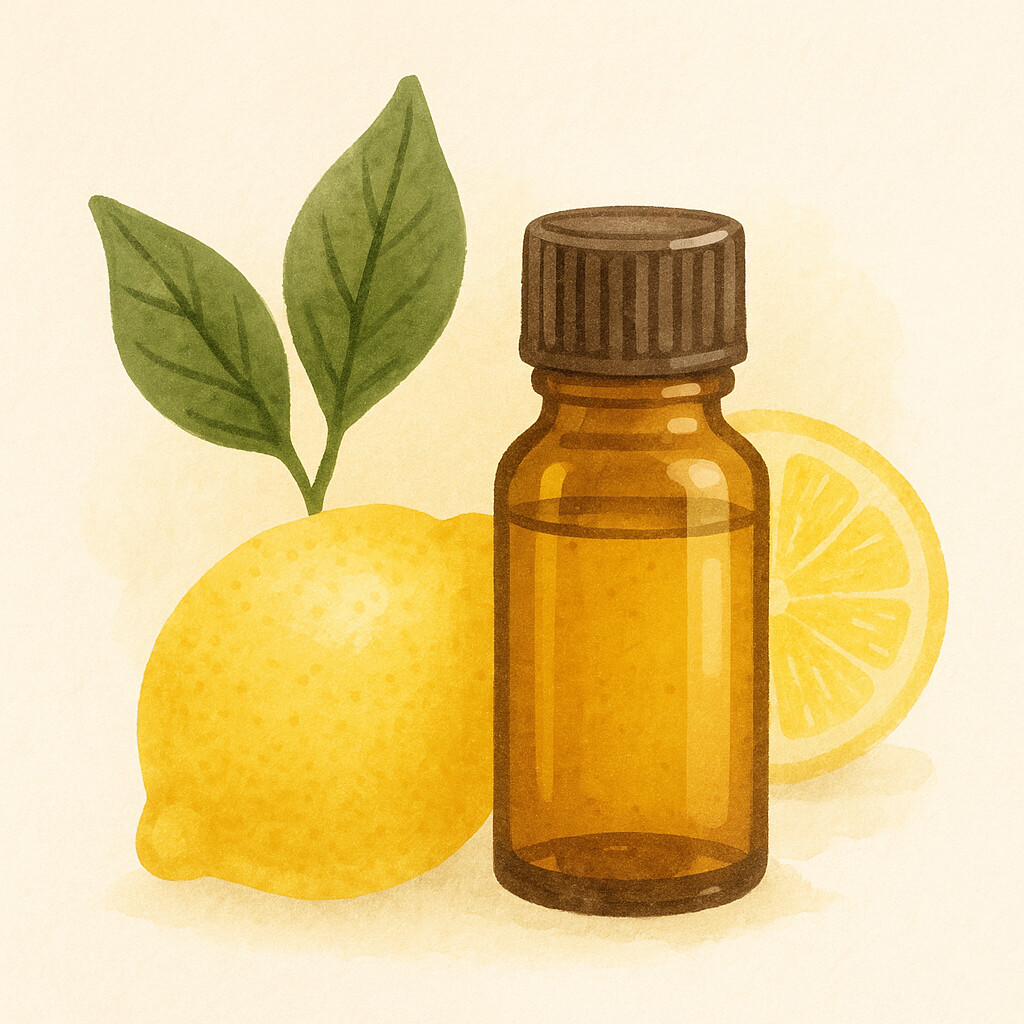 Flacon d'huile essentielle de citron