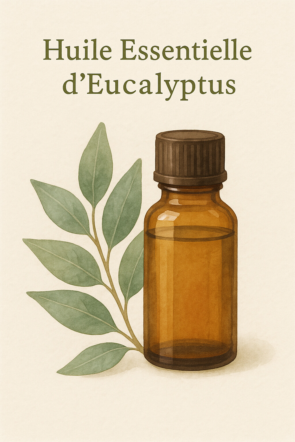 Flacon d'huile essentielle de eucalyptus radié