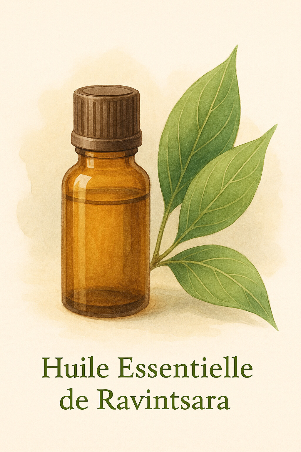 Flacon d'huile essentielle de ravintsara